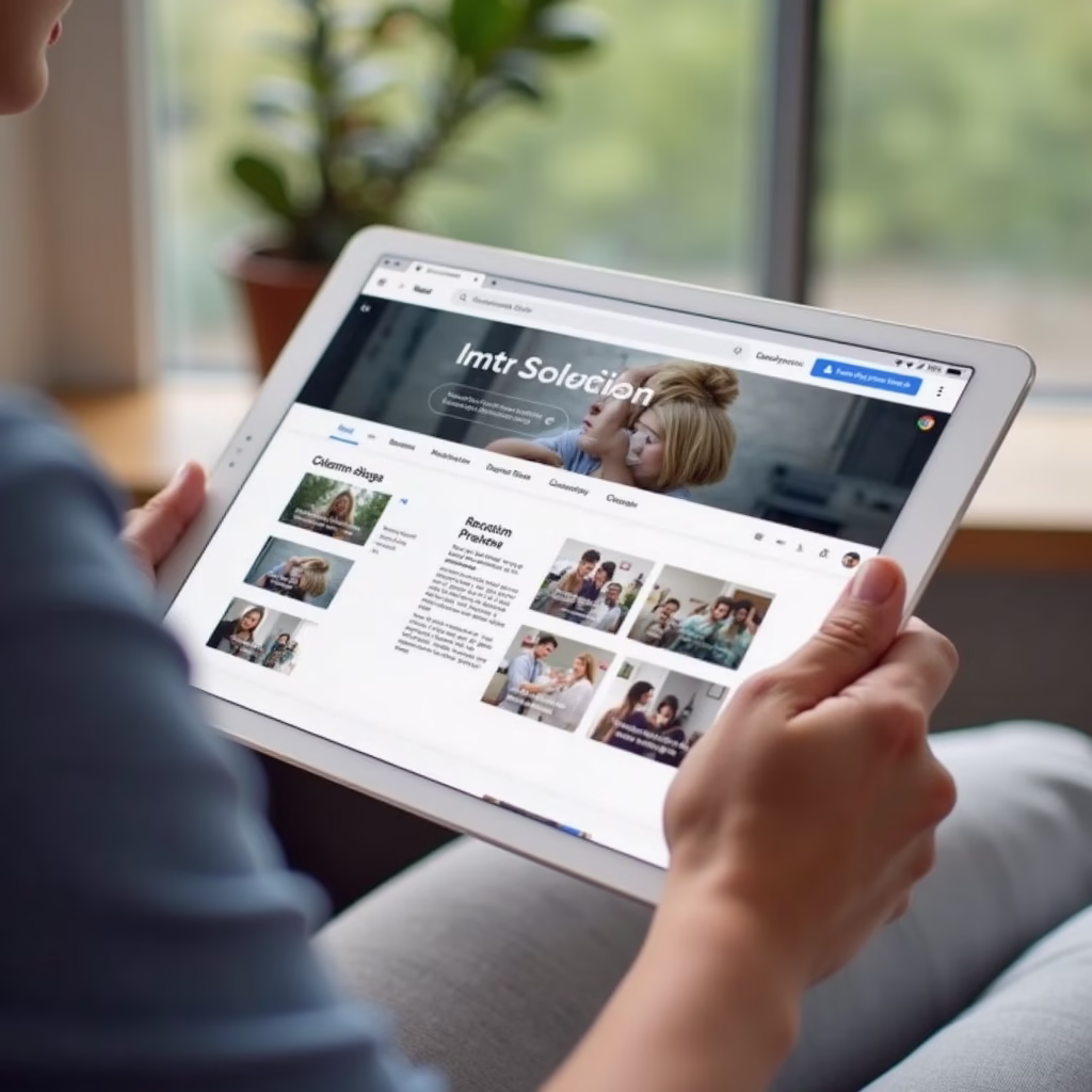 A user interacting with Google Imagen 3 (via Gemini or ImageFX) on a sleek tablet, demonstrating the tool's ease of use and seamless integration with Google services. The image should be bright and modern, reflecting the tool's high-quality output.